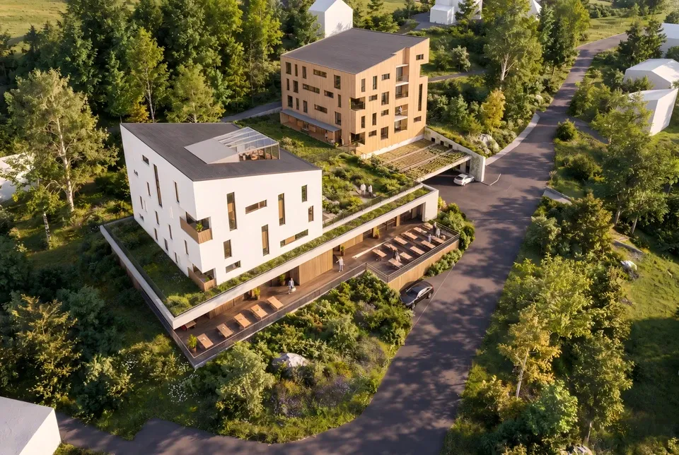 Hotel Arnika Janské Lázně, letní ptačí perspektiva