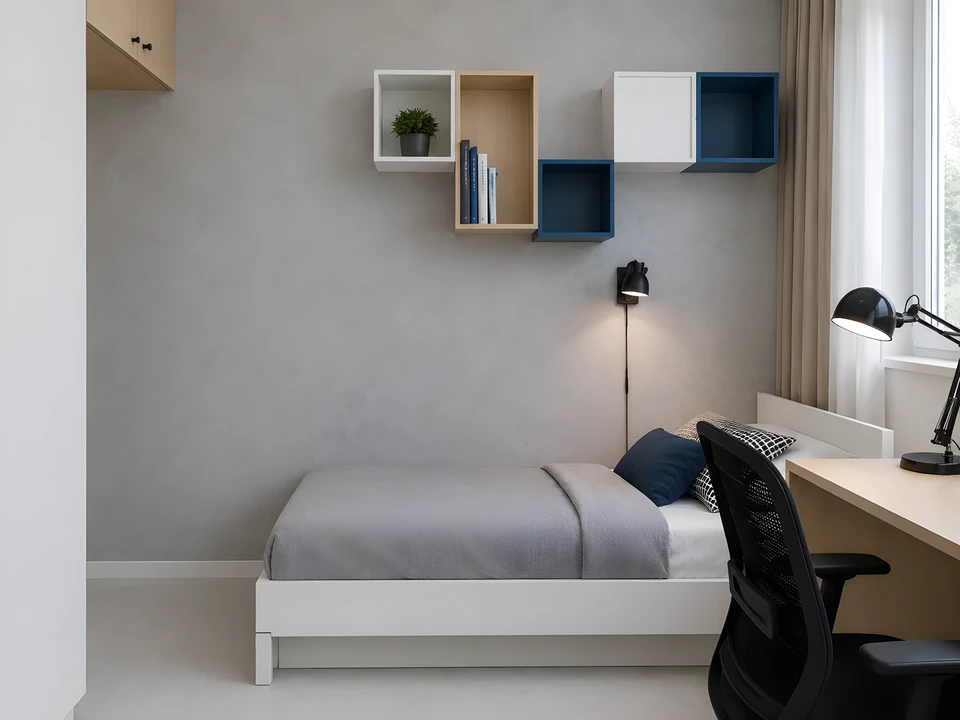 Bedcare — studentský pokoj s pracovním místem